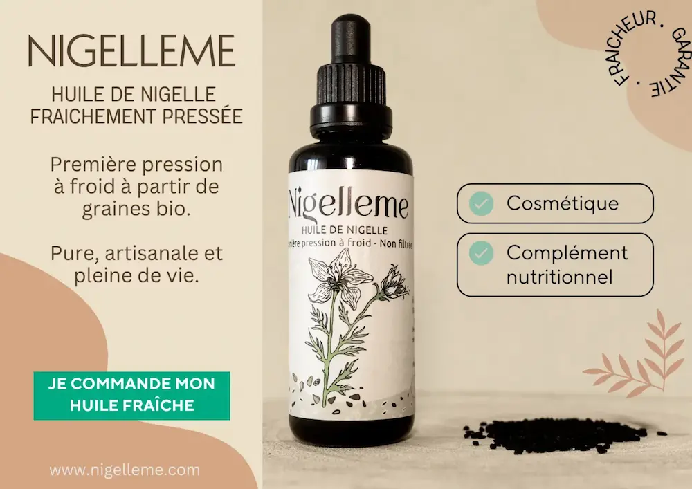 Photo bouteille Nigelleme fraichement pressée