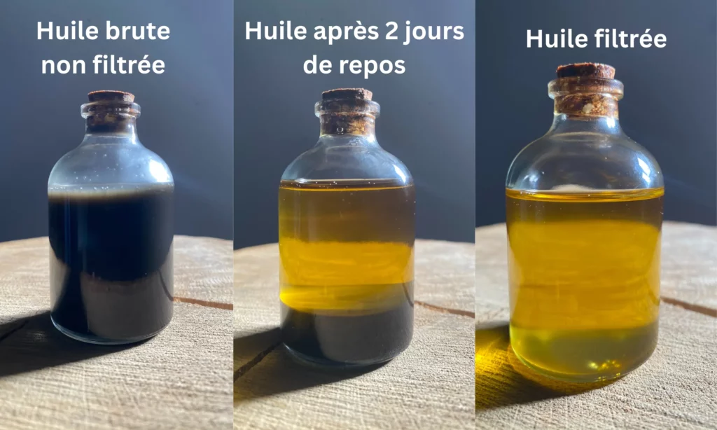 huile de nigelle brut et filtration